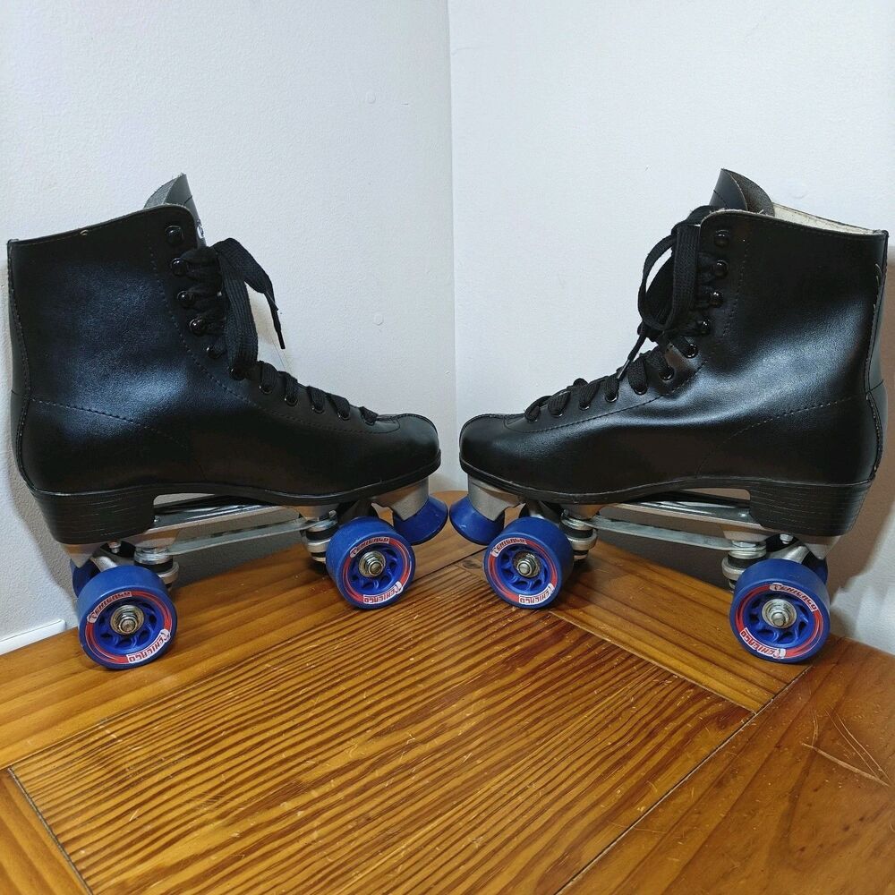 Chicago Roller Skates 405 Quad Rink Men Sz 10-Women 11 Black Blue Wheels Lace Up - Picture 6 of 14